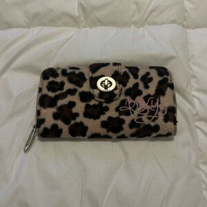 vintage velvety leopard print Roxy wallet